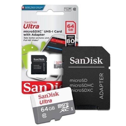 Carte Mémoire SanDisk Ultra MicroSD 64 Go Classe 10 Carte mémoire - SanDisk Ultra microSDXC UHS-I